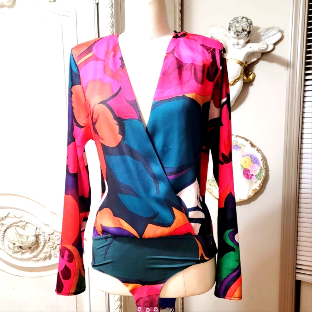 Zara satin floral bodysuit